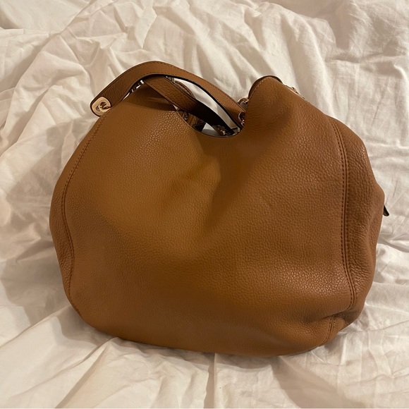 MICHAEL KORS Fulton Brown Leather Chain Large Three Compartments Shoulder Bag - Picture 6 of 15